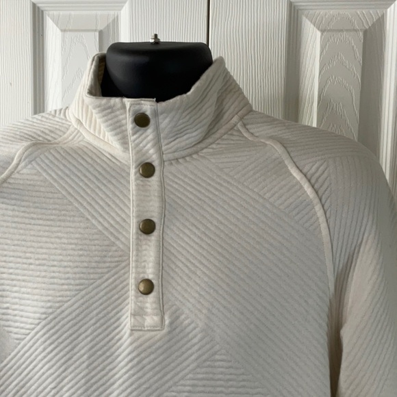 Goodfellow & Co  Men's Quilted Snap Pullover
Sweatshirt Ivory Various Sizes - Picture 3 of 13